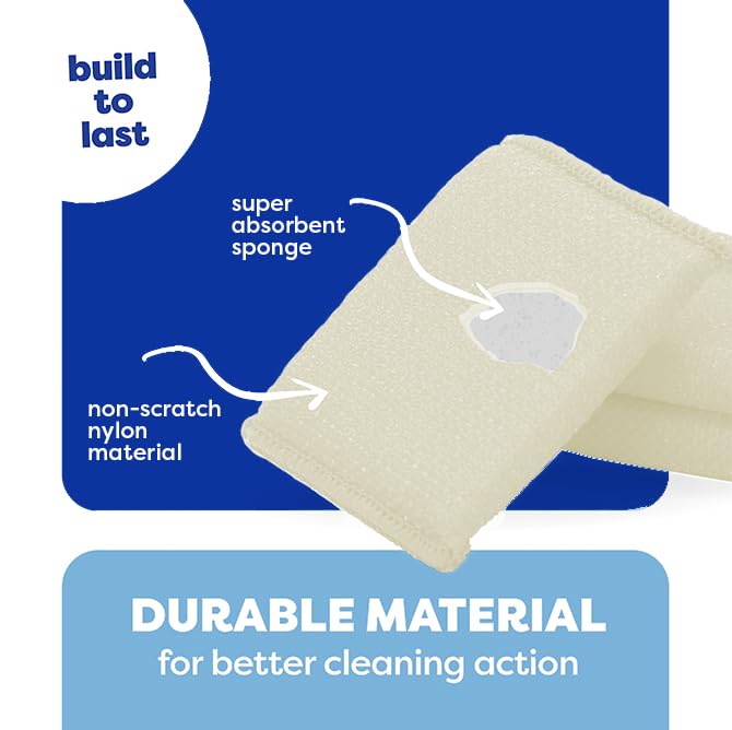 SCRUBIT 6 Scrub Sponges Kitchen by SCRUBIT, Multi-Purpose Scouring Pads, Non-Scratch Cleaning Sponges for Dishes, Pots & Non-Stick Cookware - Long Lasting Dish Scrubbers for Kitchen, Bathroom & More - Image 2